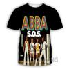 Camiseta Vintage ABBA SOS Estampado Integral 3D Camiseta para Amante de la Música Tallas S-5XL