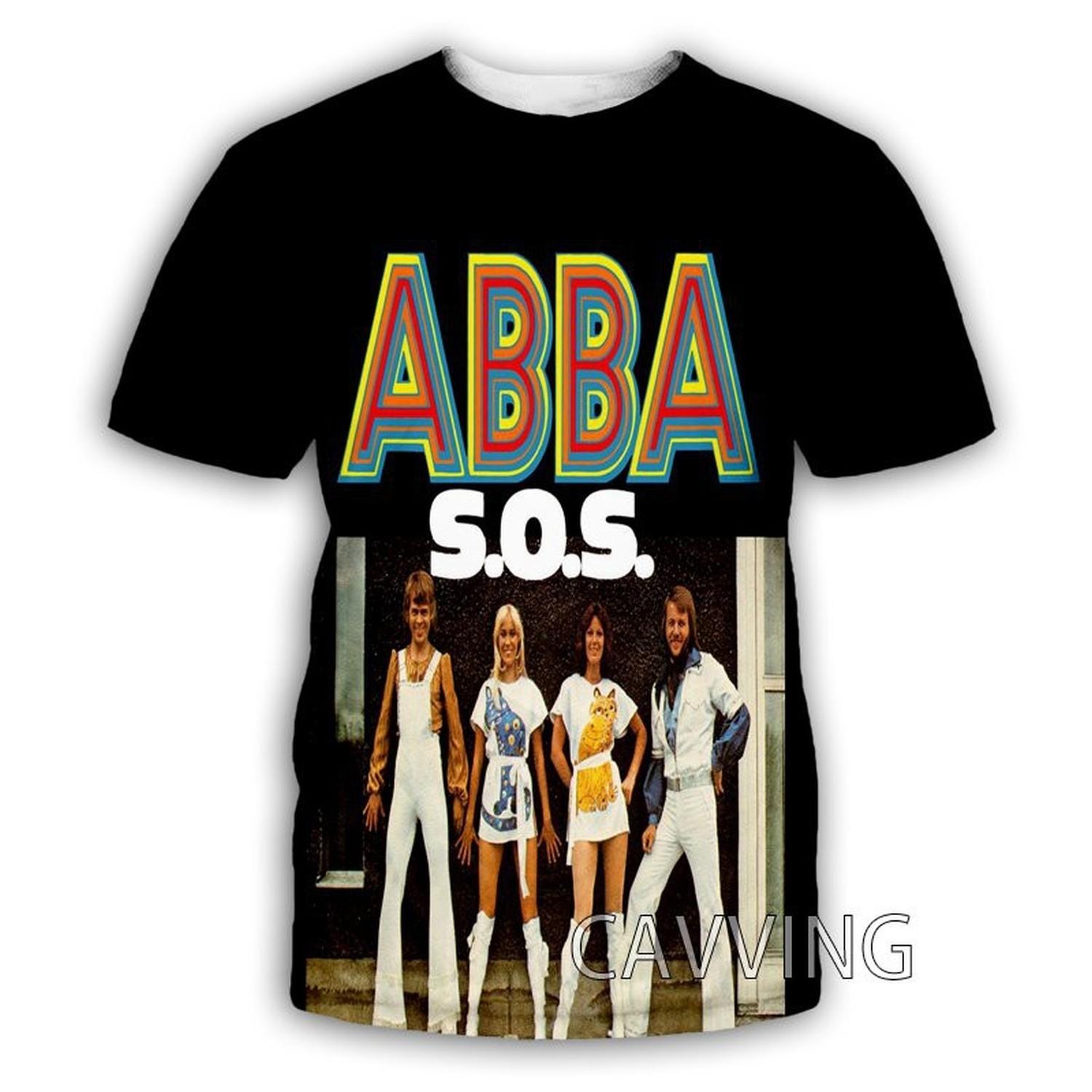 vtg ABBA SOS All Over Print 3D T-Shirt Musikliebhaber T-Shirt Größe S-5XL L