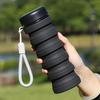 Retractable Folding  Silicone Water Bottle 500ML Foldable Drinking Cup  Hiking