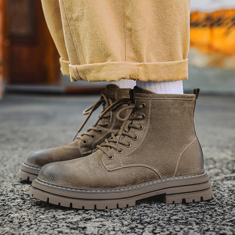 2024 Herren Stiefeletten Langlebig Atmungsaktiv Senior Stiefel für Herren Outdoor Rutschfest Mode Motorradstiefel Herren Freizeitschuhe Sneaker