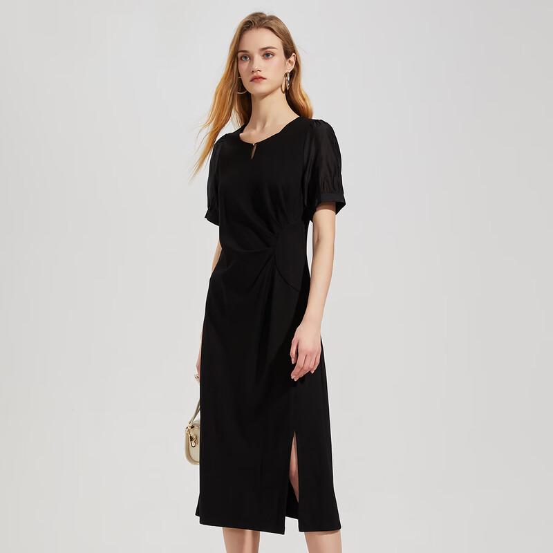 Women's Knit Short Sleeve Midi Dress