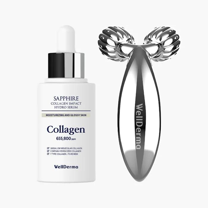 

Набор сыворотки и роллера для ухода за кожей Wellderma Collagen