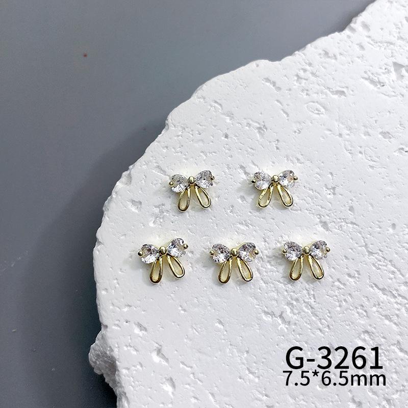 Lux Zircon Bowknot Nail Art Jewelry - Sparkling French Niche Design