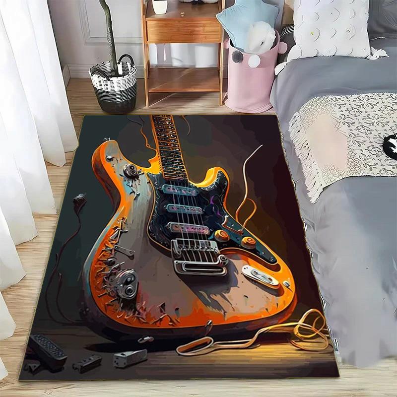 Abstract Art Musical Instruments Rug Print Floor Mat Carpet for Living Room Bedroom Large Soft Carpet Home Children's Room Mat