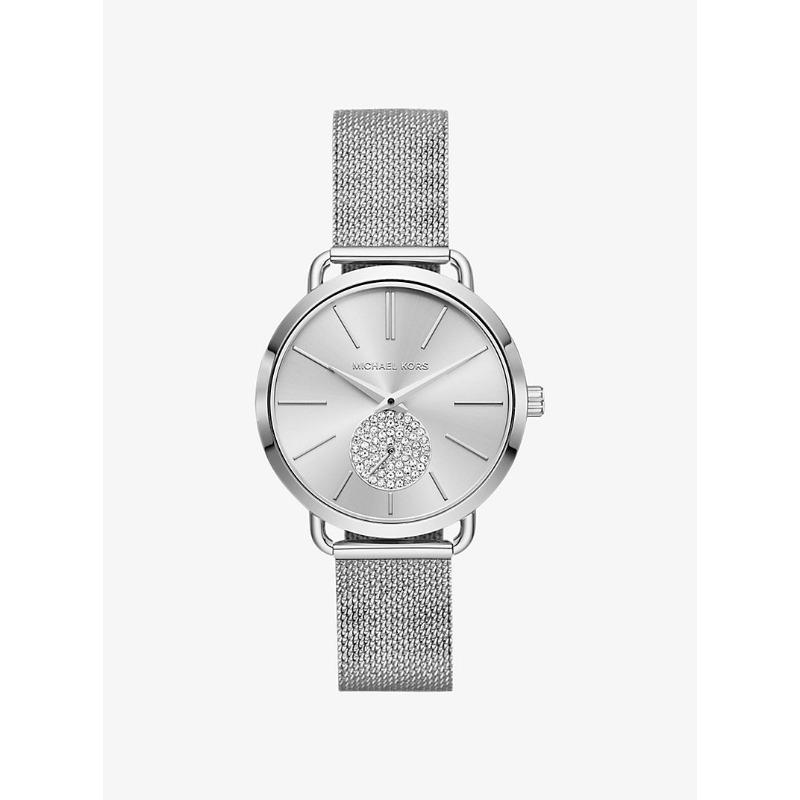 Часы Michael Kors Portia с серебристым сетчатым ремешком MK3843 серебряный