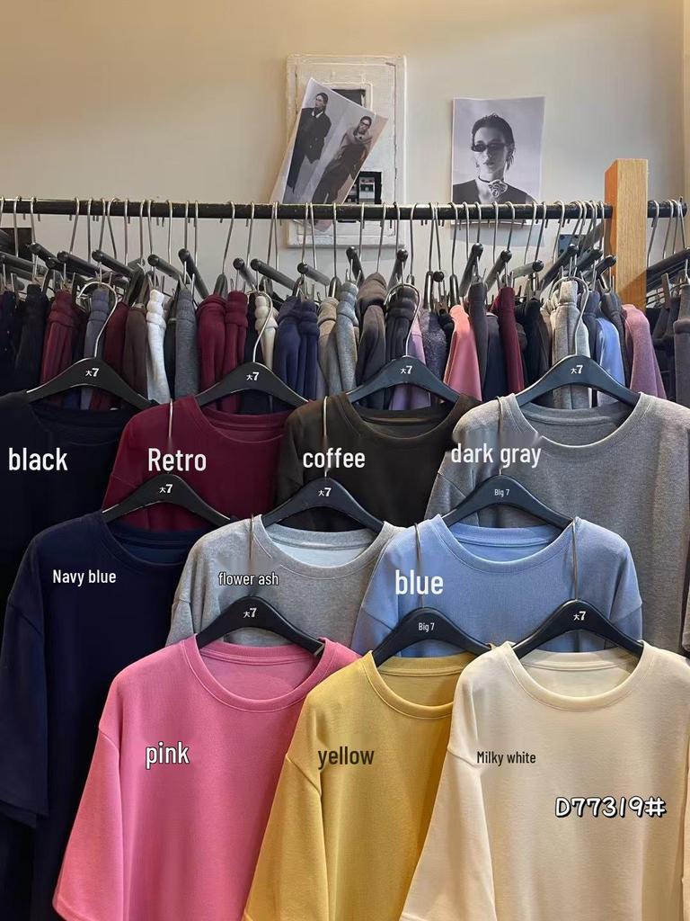 Women's Winter Korean Style Plus Size Casual Loose Fit Crew Neck T-Shirt