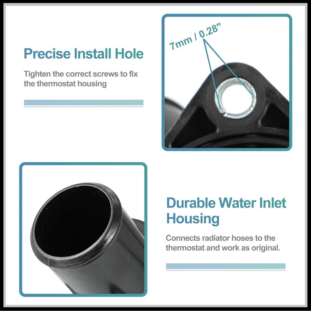 Engine Coolant Thermostat Housing Assembly Replacement for Lexus IS250 2006-2015, 1603131020 Metal Black 1Pc