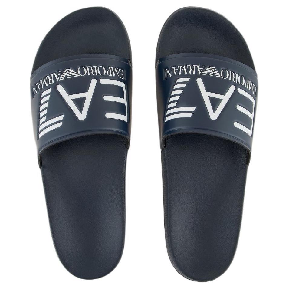 Emporio Armani EA7 Logo Print Flat Slide Sandals Men footwear Blue 7X000108AF15118BA045