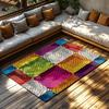 Tuniu Colorful Geometric Rug Modern Abstract Living Room Carpet Mat Non Slip Floor Decor