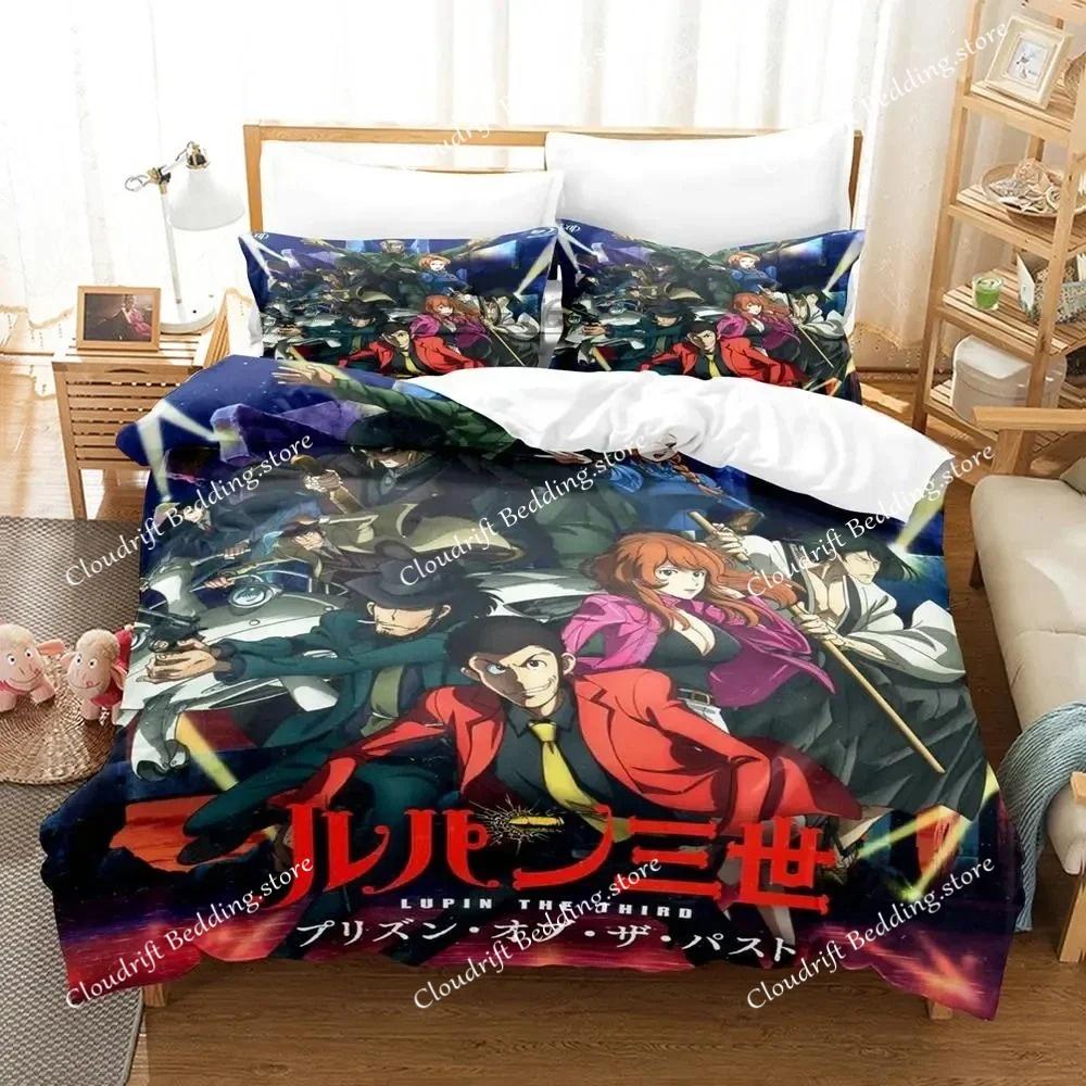 Lupin 3D Print Anime Duvet Cover Set Single Double Queen King Size Bedding Set for Boys Duvet Cover Bed Set Quilt Cove