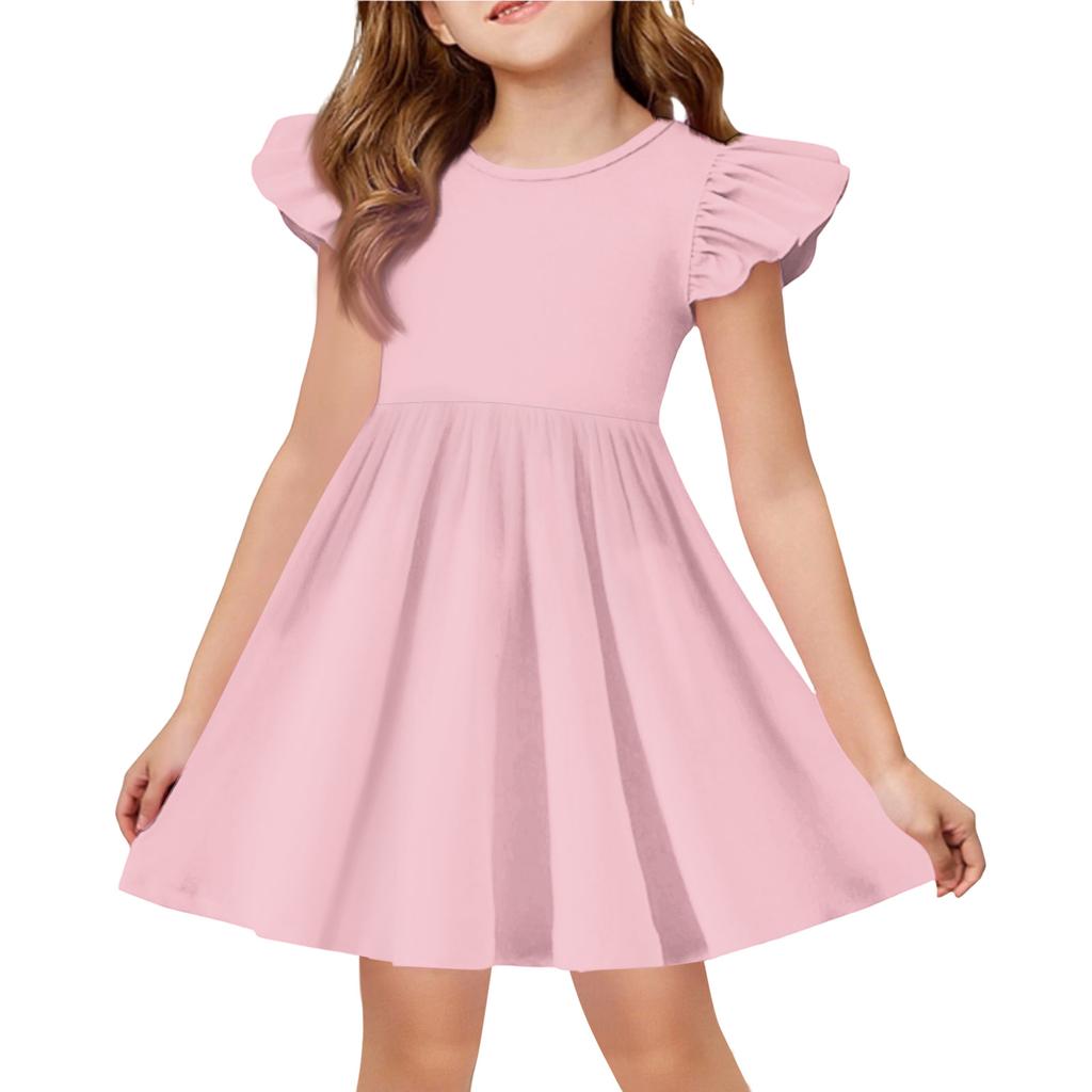 Girls' Summer Princess Dress - A-Line T-Shirt Dress Easter Day