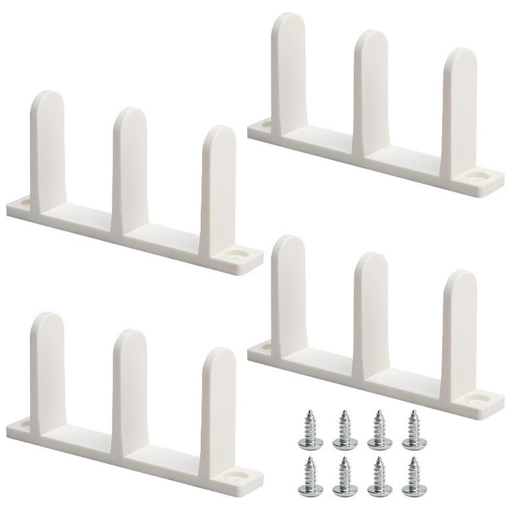 

4pcs with Screws Sliding Closet Door Floor Guide Rounded Corner Universal Closet Door Hardware Wear-resistance білий