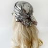 Retro Spicy Pu Leather Headscarf Hat Women Summer Y2K Square Scarf Hip-Hop Kerchief Korean Series Versatile Headband Hair Scarf