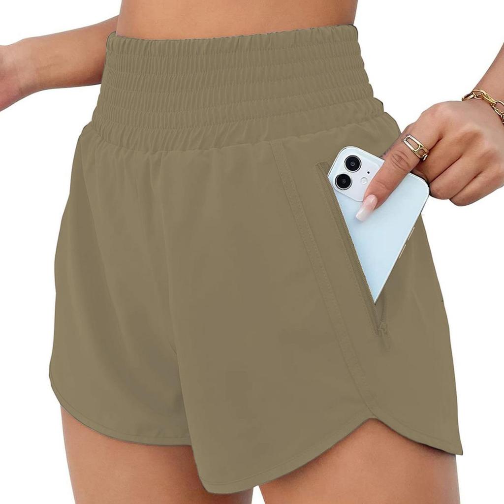 High-Waist Women's European & American Yoga Shorts – Quick-Dry, Loose-Fit, Dual-Layer Design