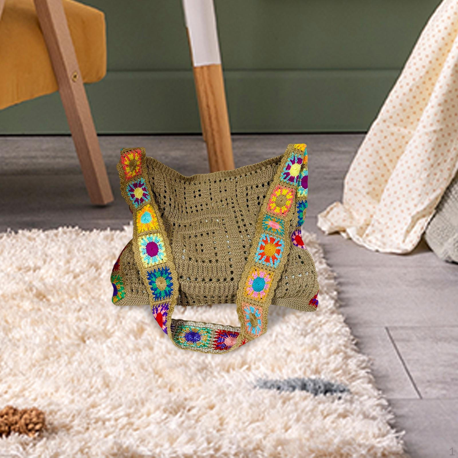 

Вязаная крючком сумка стильная женская сумка через плечо для летних каникул путешествия день рождения хаки