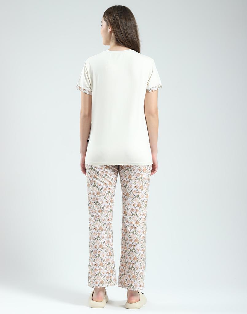 MONTE CARLO Womens Printed Lower , T-Shirt And Short Set