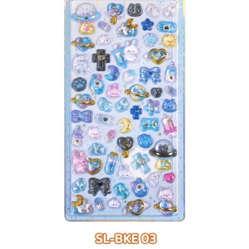 1Pc Cute Cartoon Ghost Family 3D Relief Stickers Fun Jelly Transparent Decoration for Phone Cases Children's DIY Crystal Sticker