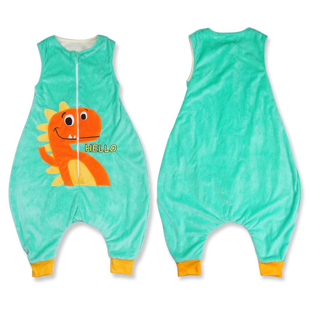 

Комбинезон с героями мультфильмов для маленьких мальчиков и девочек, носимое флисовое одеяло, спальный мешок L синий