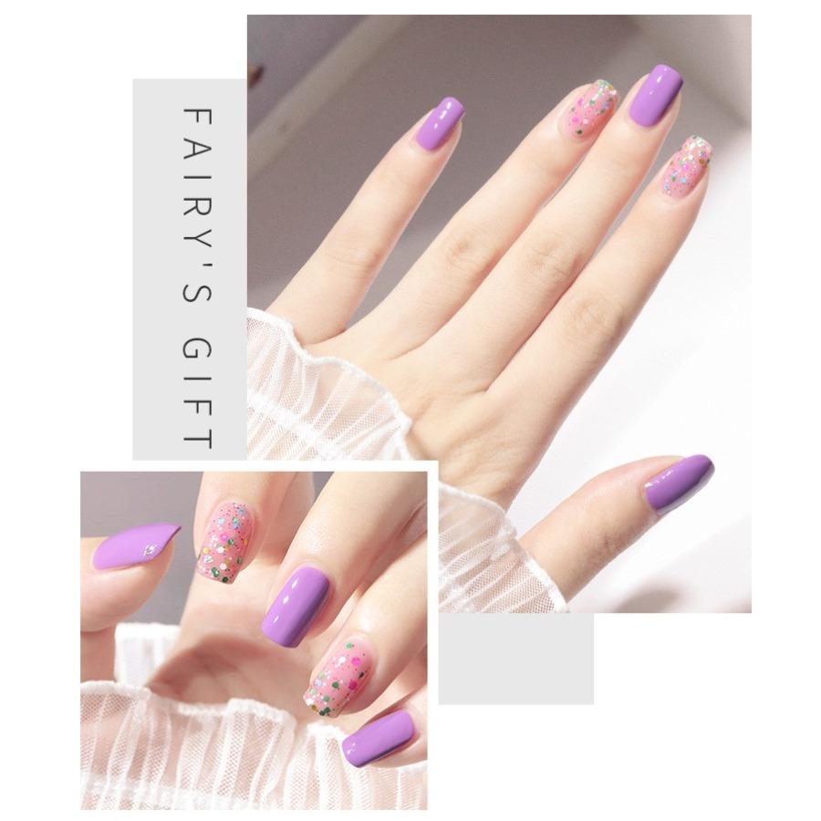 Dvoubarevný mastný lak na nehty, nepeče, neloupe se, rychleschnoucí flitry, dlouhotrvající, pro nehtové salony