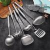 304 Stainless Steel Kitchen Utensil Set: Spatula, Ladle, Slotted Spoon, Stir-fry & Frying Spatulas.
