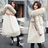 Piumino antivento da donna X-Long invernale con tasca grande con cappuccio e cappotto imbottito oversize in cotone con collo in pelliccia