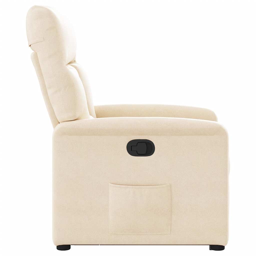 Recliner Chair with Lift Assist Beige Microfiber Fabric