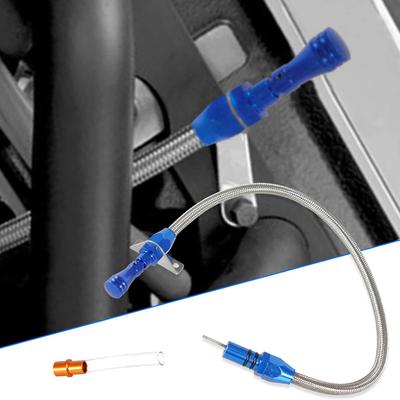 Transmission Dipstick Stainless Braided Hose Flexible Transmission Dipstick for Chevy GM TH350 TH400 SBC BBC