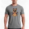 Gerunisex Shepherd Cool Gun Slinger Police Dog Tshirt Summer Casual Cotton Tee Oversized Streetwear Tops Vintage Graphic Print