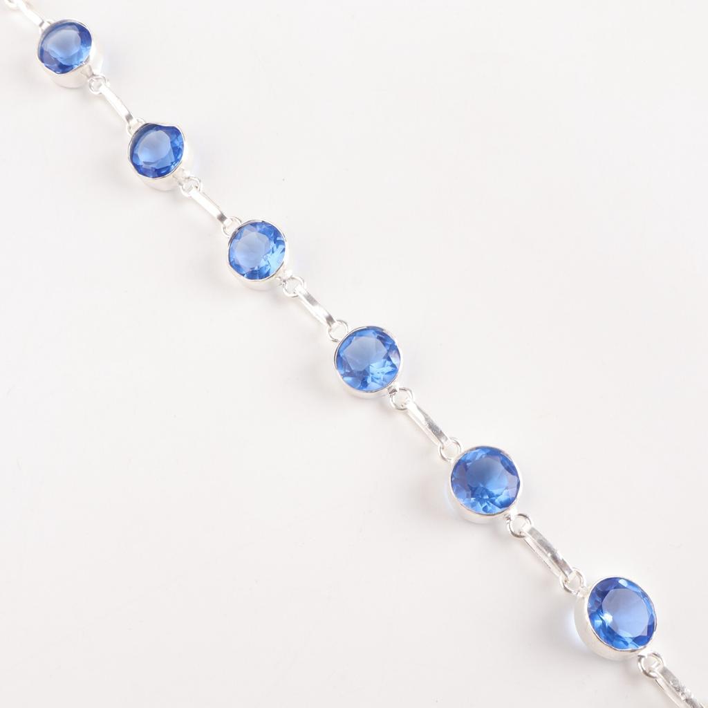 Tanzanite Gemstone 925 Sterling Silver Jewelry Handcrafted Bracelet  For Women RB-14-6
