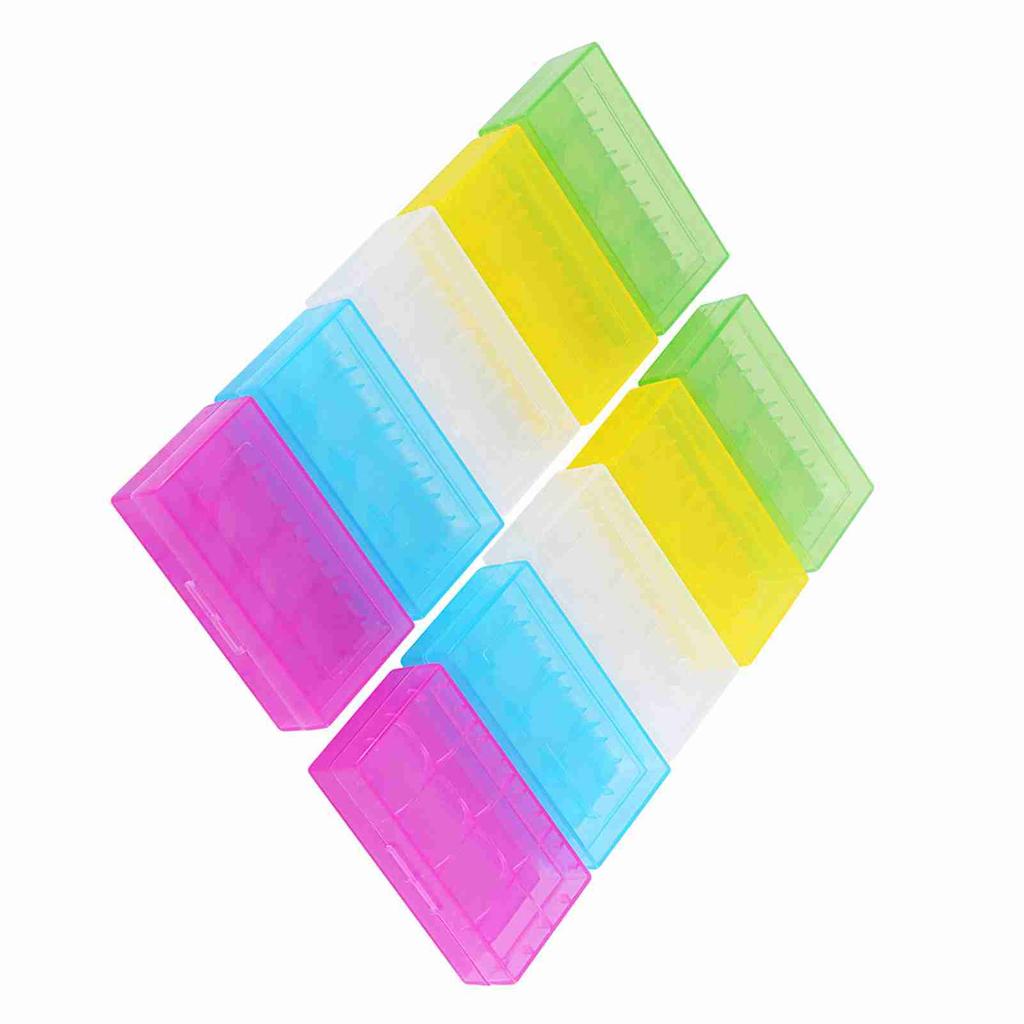 5 Colors Multifunctional Transparent Plastic Holder Storage Box For 18650 18350 Battery 10 Pcs