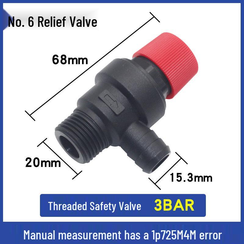 Universal Brass Pressure Relief Valve for Wall-Mounted Boilers, 4 Points, 3 Bar
