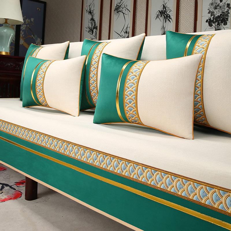 

Sofa Cushion Universal Cover Light Luxury High Sense New Chinese Mahogany Sofa Seat Cushion Cover Cloth Non-Slip Backrest Towel Cover Towel 90*140cm