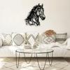 Horse Head Metal Wall Art, Black Farmhouse Decor for Living Room Bedroom Office Outdoor