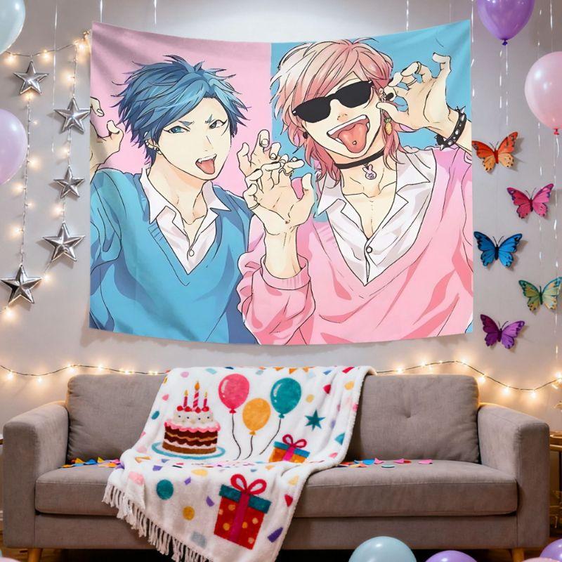 Anime Youth Character Tapestry Cartoon Atmosphere Wall Hanging Bedroom Dormitory Home Decoration