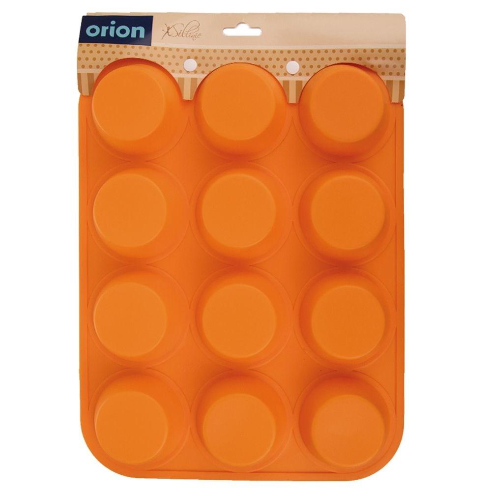 Backform für 12 Muffins Cupcakes Cupcakes Silikon Orange SILLINIE ORION 151719