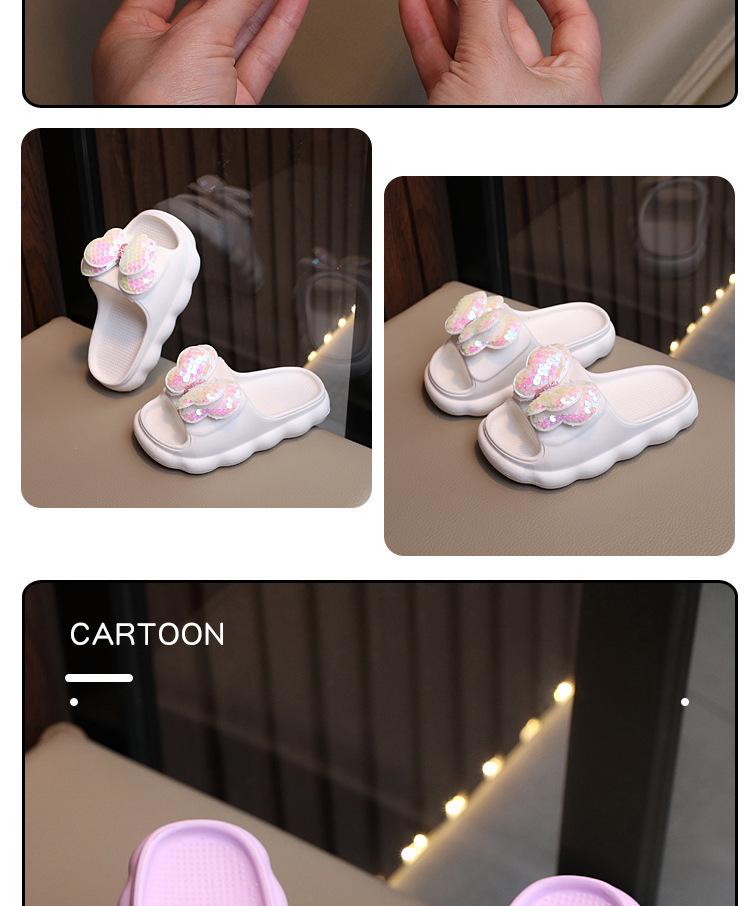 Girls' Soft Sole Non-Slip Bow Slippers for Outdoors - Princess Style