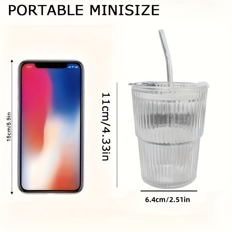Foldable Glass Jar with Lid and Straw, Reusable Ice Coffee Cup, Perfect for Iced Tea Juice Water,Durable and Eco-Friendly Design