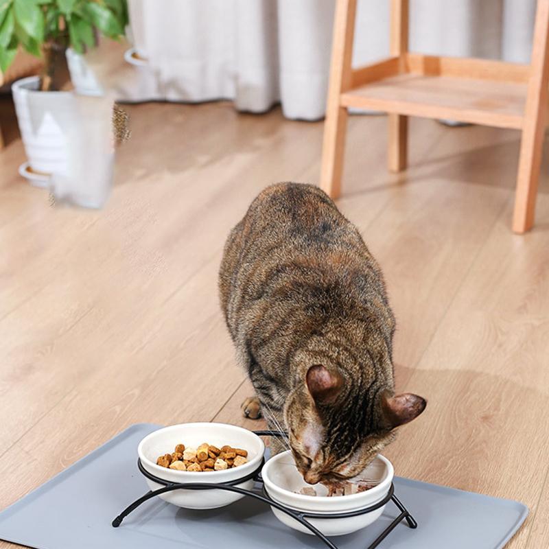 Silicone Pet Food Mat With High Lips Non-Stick Waterproof Pet Food Feeding Pad