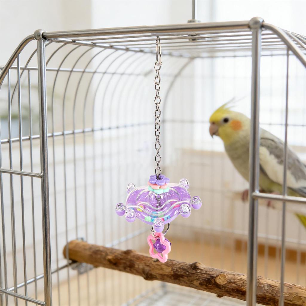 Bird Toys Fun Bite-Resistant Pet Chewing Supplies Colorful Parakeet Toys Wheel For Macaws Lovebird Conures Cockatiels Finches