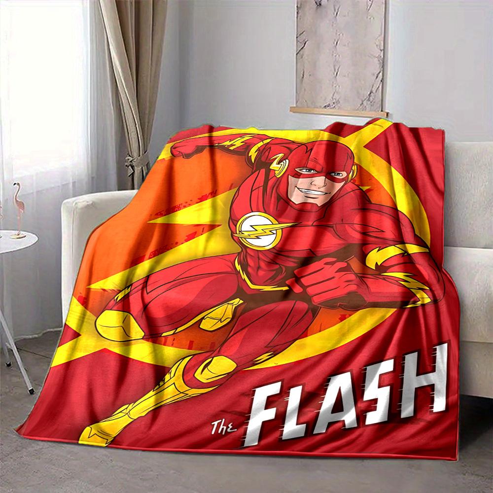 1 stuks Flash superheld Deken Polyester Vezel, Comfort voor Alle Seizoenen voor Bank, Bed, Kantoor, Auto, Kamperen Ideale Huisdecoratie & Cadeau, Kantoor Comfort