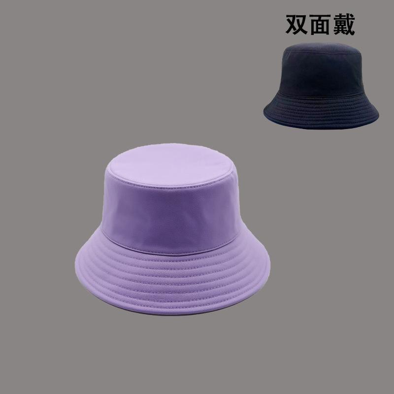 Hot Seller Simple Solid Color Reversible Bucket Hat Casual Short Brim Sunshade Hat In Stock