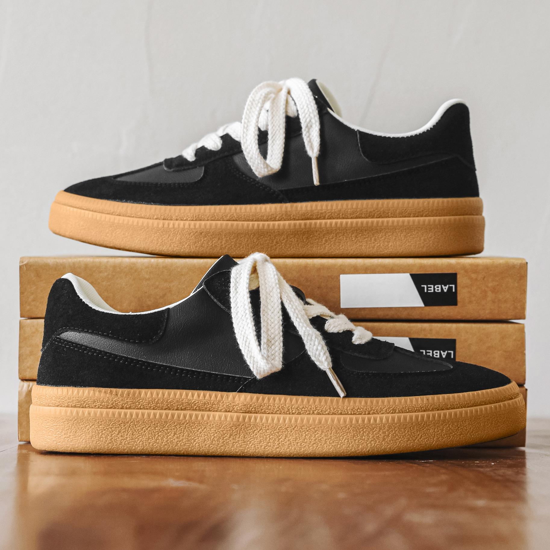 

2025 новые мужские парусиновые туфли осенние замшевые повседневные дышащие модные универсальные износостойкие спортивные мужские туфли 1557 39 чёрный