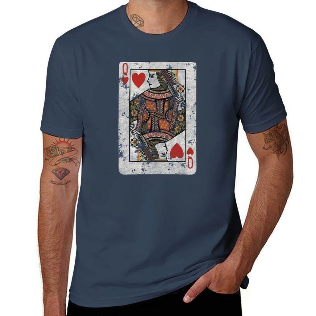 Queen Of Hearts Playing Card TShirt Big And Tall Short Sleeve Tee TShirt
