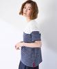 Petit Honfleur Paneled Striped Navy Women's T-Shirt, 521105,