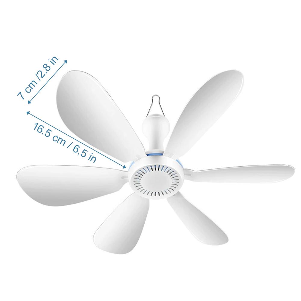 Mini Cruise Ceiling Fan Remote Control USB Powered Timing Hanging For Camping Bed Dormitory Tent