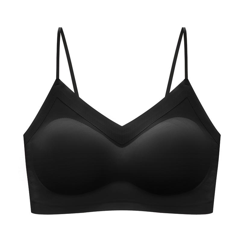 Jelly Strip Seamless Lift Camisole: Women's Thin Strap Anti-Sag Bra with Beautiful Back Design