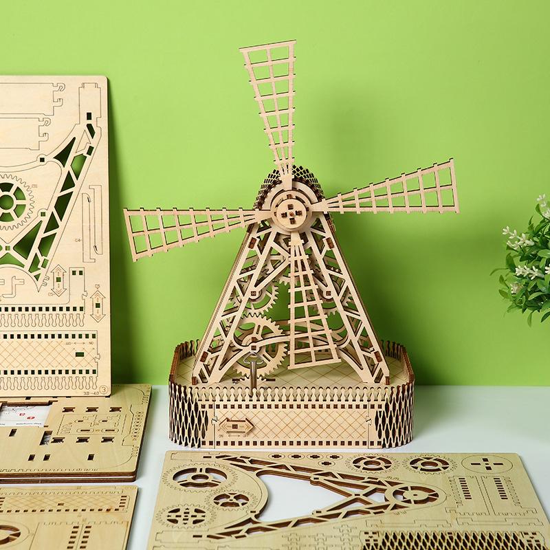 

Handmade 3D Wooden Windmill Puzzle Toy
