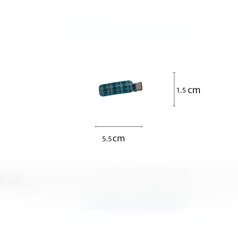 Fashion Acetate Checkered Hair Side Clips Broken Hair Bangs Clips Women Girls Sweet Cute Side Clips Elegant Duckbill Clip