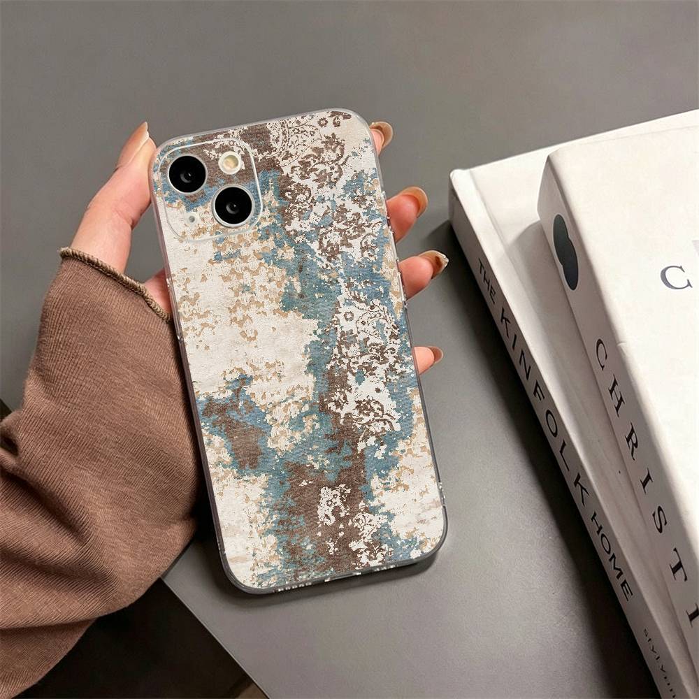 Industrial Style Rusty  Phone Case For iPhone17,16,15,14,13,12,11 Plus,Pro Max Soft Transparent Cover