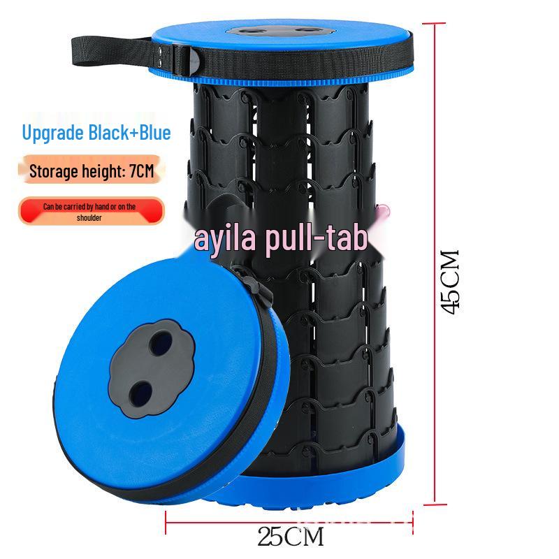 Rainbow Telescopic Adjustable Folding Stool for Leisure, Fishing, and Household Use